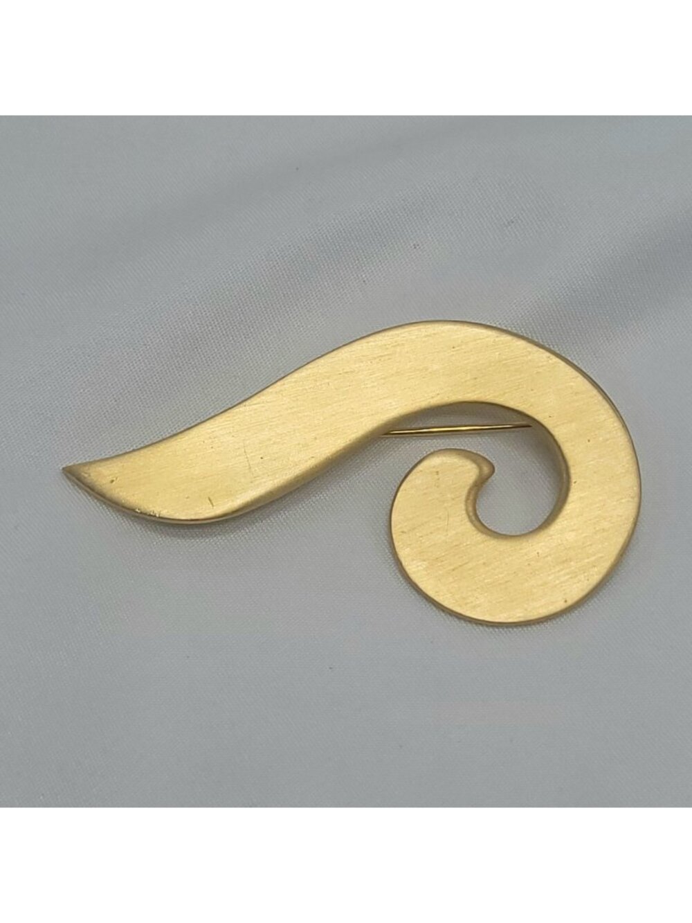 Vtg Gold-Tone Abstract Brooch Pin - Swirl Design - 2.5" Statement